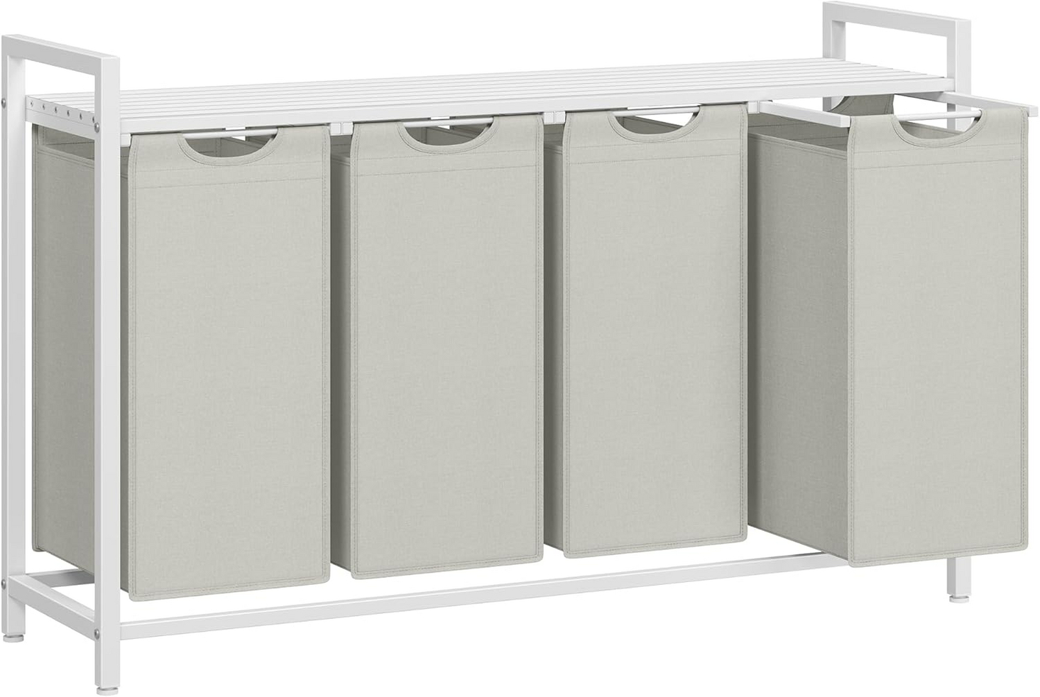 VASAGLE pyykinlajittelukori, 4 lokeroa, 4 × 40 L, 116 × 33 × 72 cm, BLH401