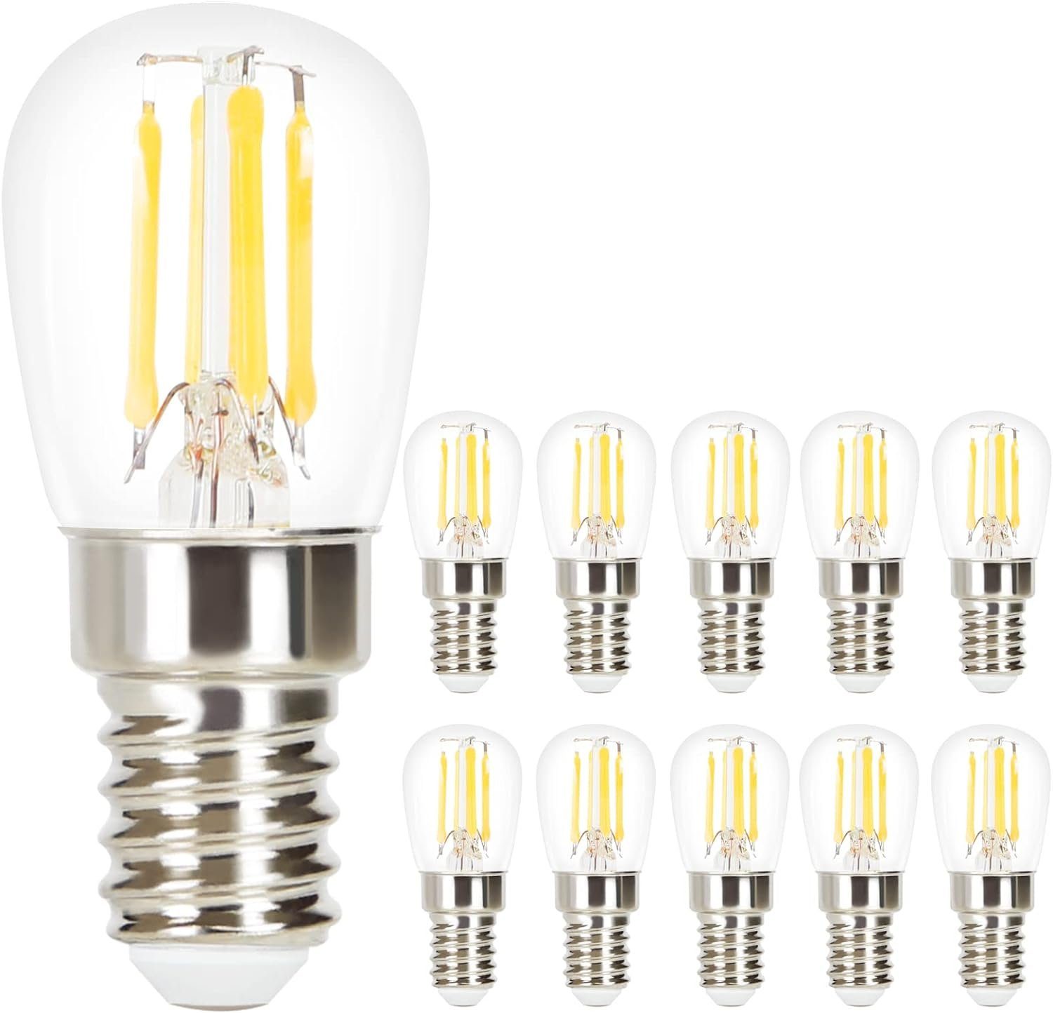 NETTLIFE 10 kpl E14 ST25 LED-lamppuja 2700K lämmin valkoinen 4W vaihtolamput 40W vintage-lamppuun retro nostalgiset lasifilamenttilamput