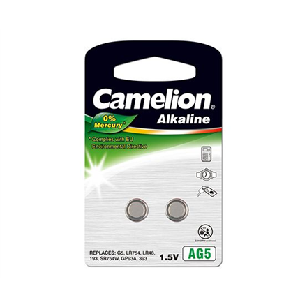 Camelion | AG5/LR48/LR754/393 | Alkalinappiparisto | 2 kpl.