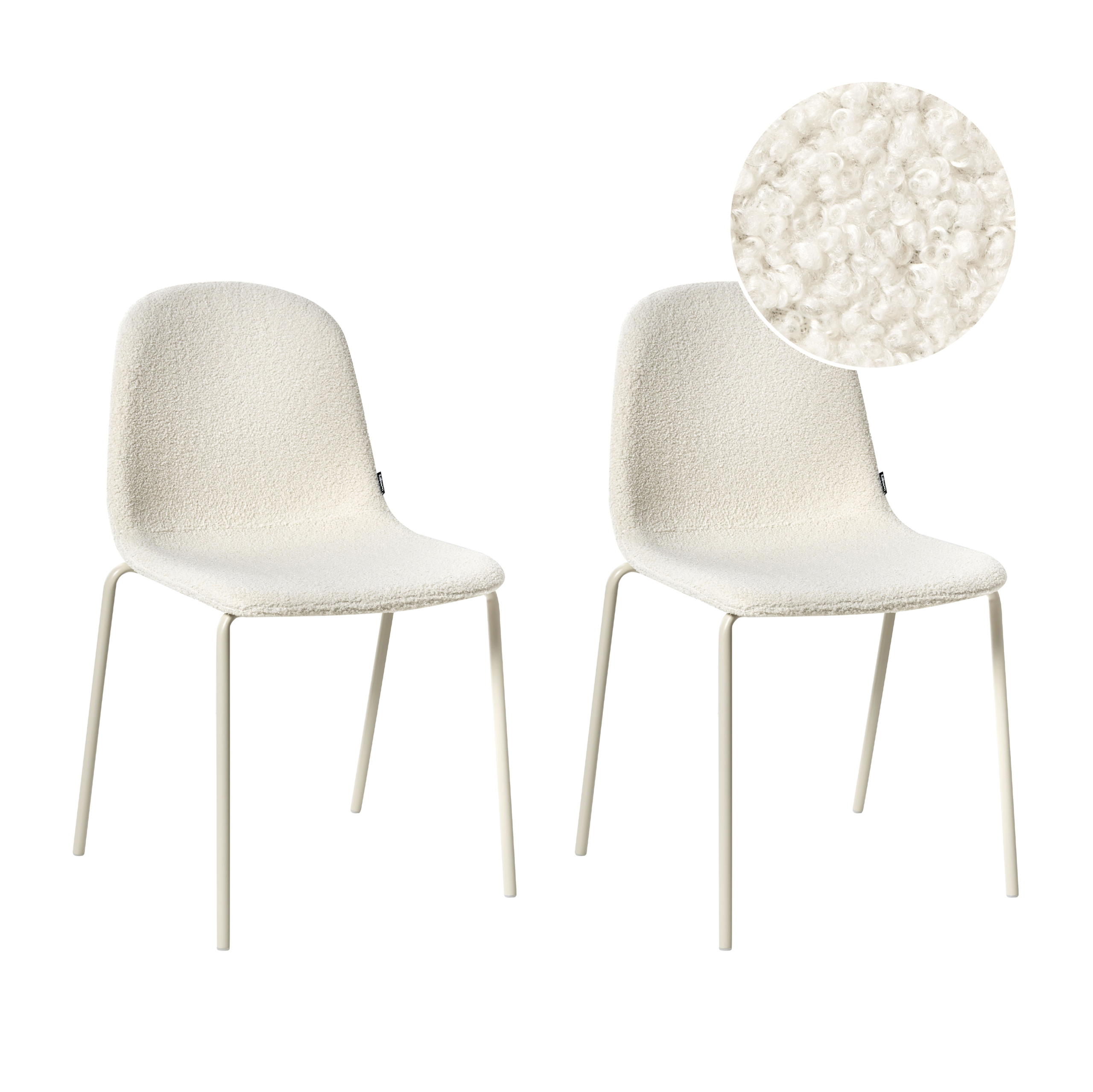 Kokoustuolisetti 2 kpl LOMA buklee Luonnonvalkoinen