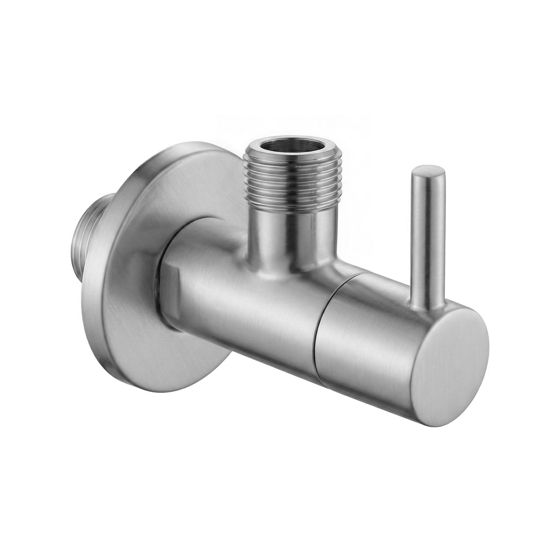 REA kulmaventtiili 01 1/2" x 3/8" , Harjattu teräs, 7,1x5x5cm