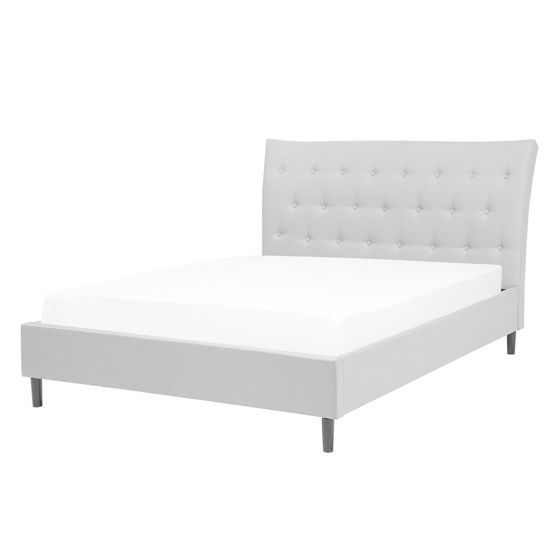 Sänky kangas SAVERNE 140 x 200 cm Vaaleanharmaa