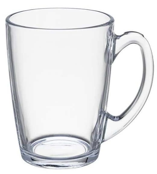 Lasi kahvalla 330 ml sileä läpinäkyvä kahvia tai teetä varten