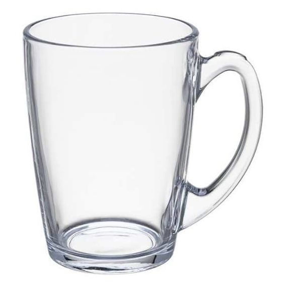 Lasi kahvalla 330 ml sileä läpinäkyvä kahvia tai teetä varten