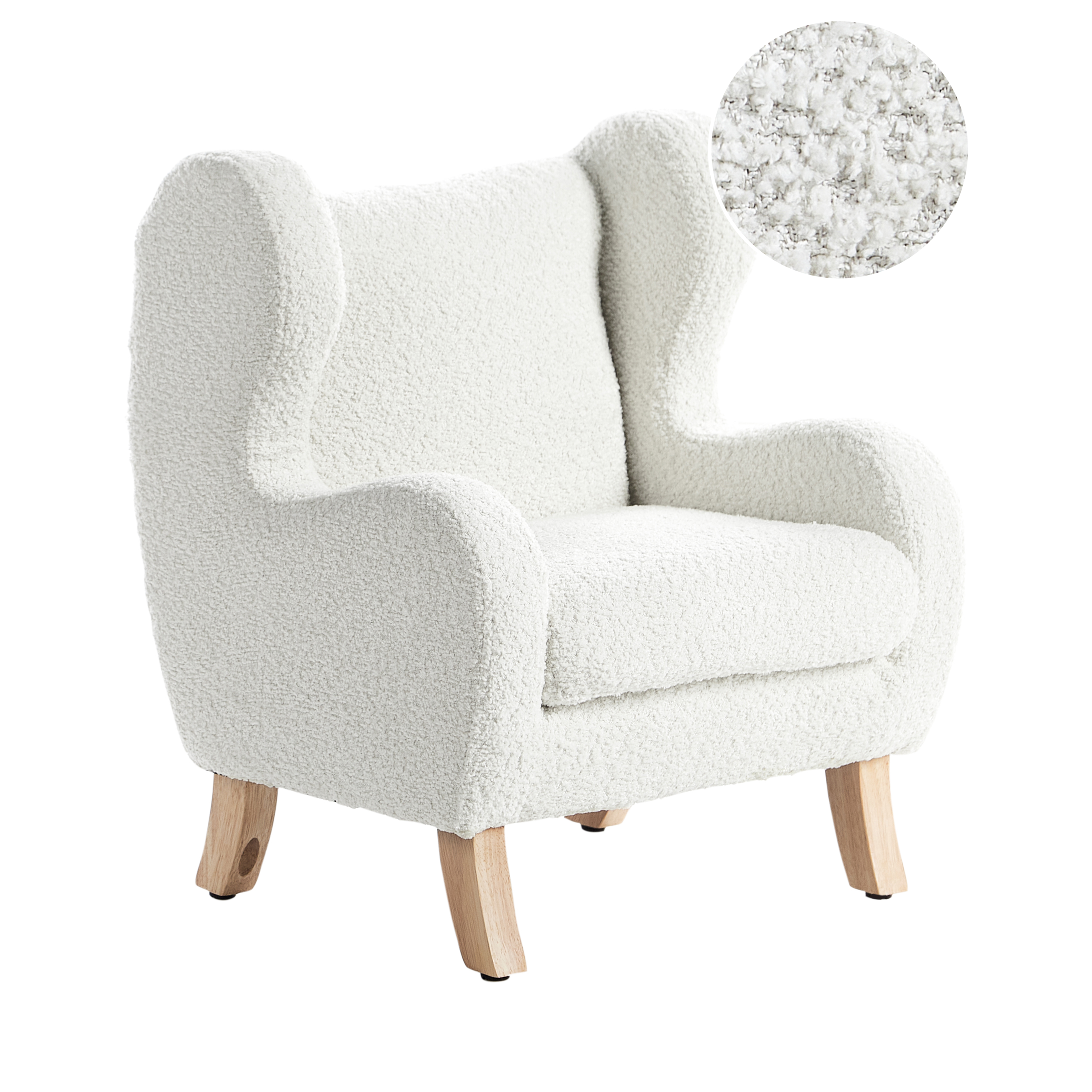 Lasten nojatuoli FARUM buklee Luonnonvalkoinen