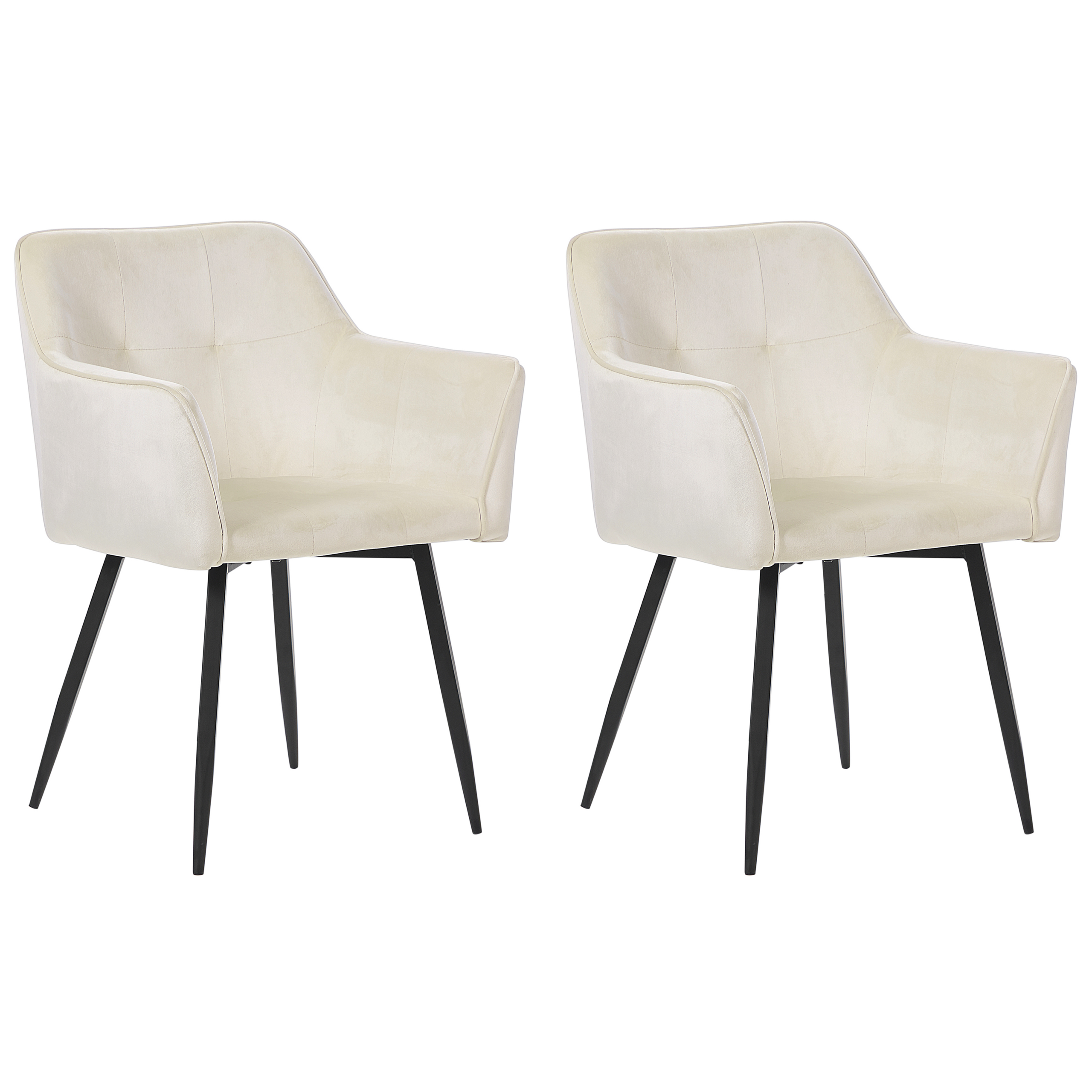 Ruokatuolisetti 2 kpl JASMIN sametti Kermanvalkoinen