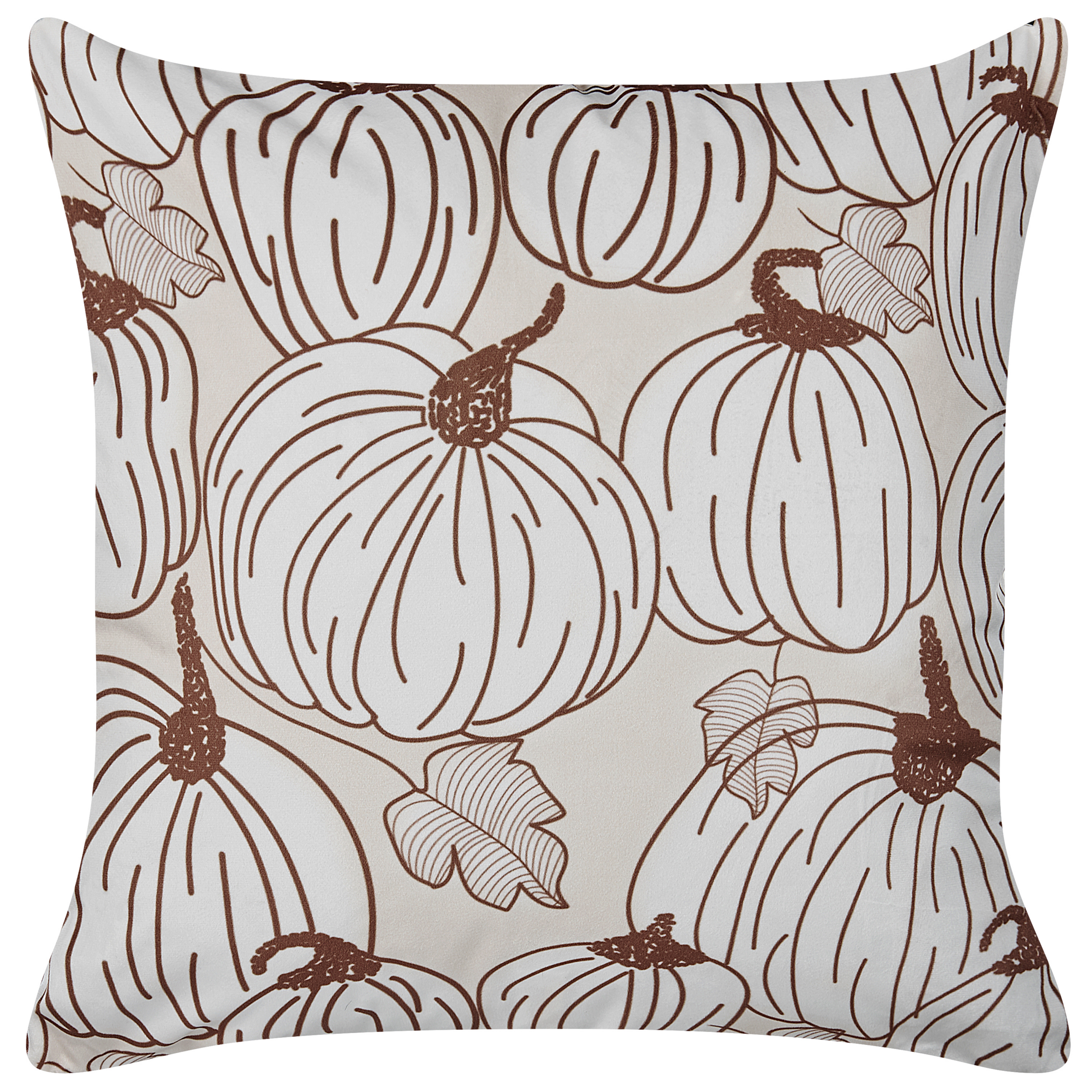 Koristetyyny GOURD 45 x 45 cm Sametti Beige Kasvikuvio