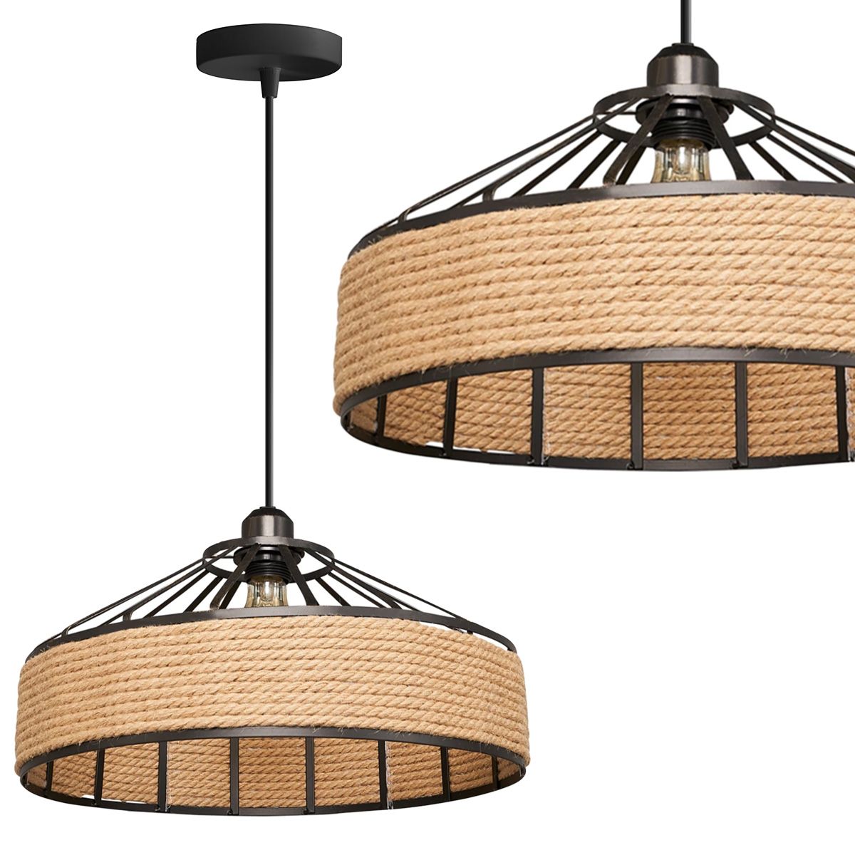 TOOLIGHT riippuva kattovalaisin APP1317-1CP BOHO beige, 30x30x15cm