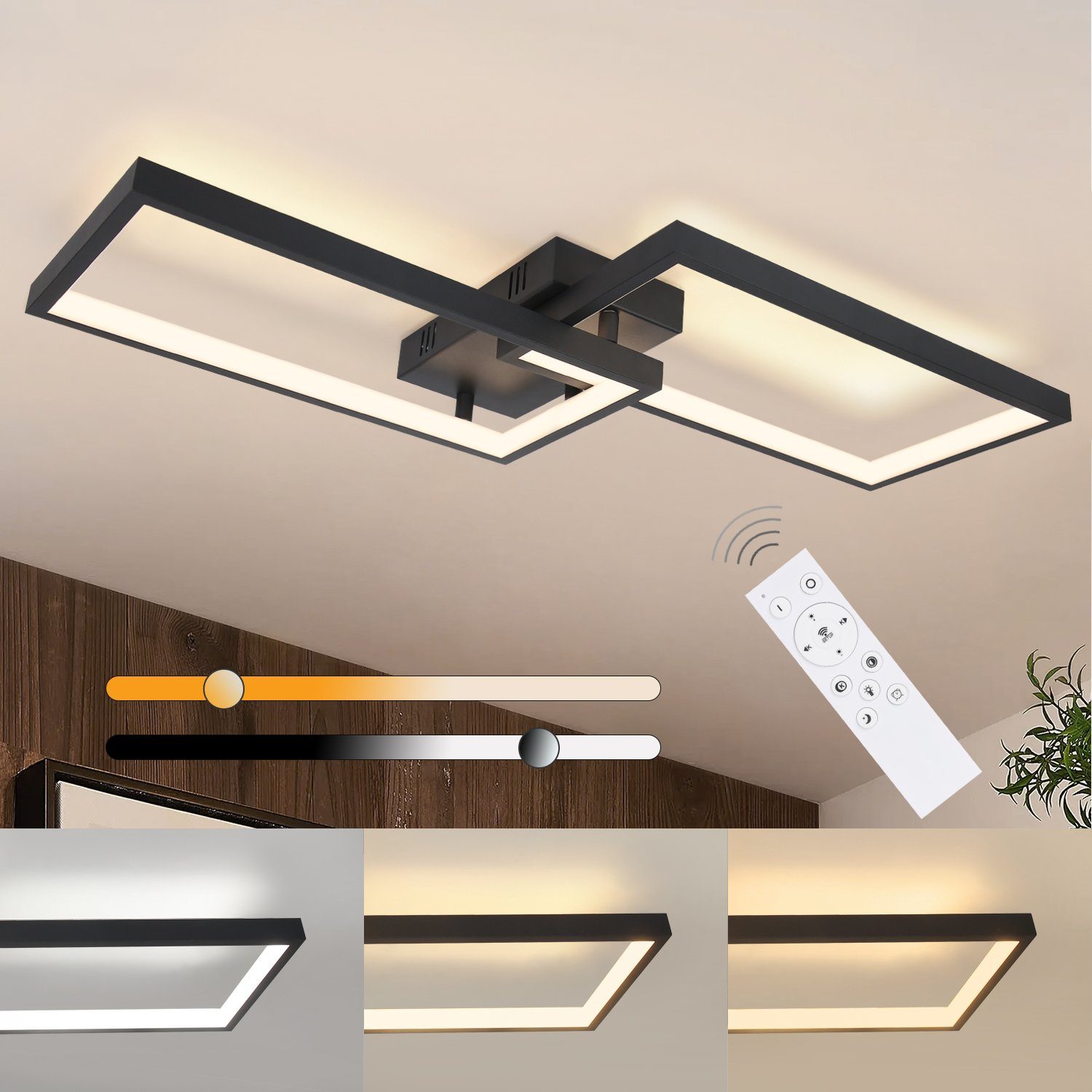 NETTLIFE himmennettävä, LED - kattovalaisin Kaukosäätimellä, 40W, metallinen, moderni, makuuhuoneen, lamppu Keittiön