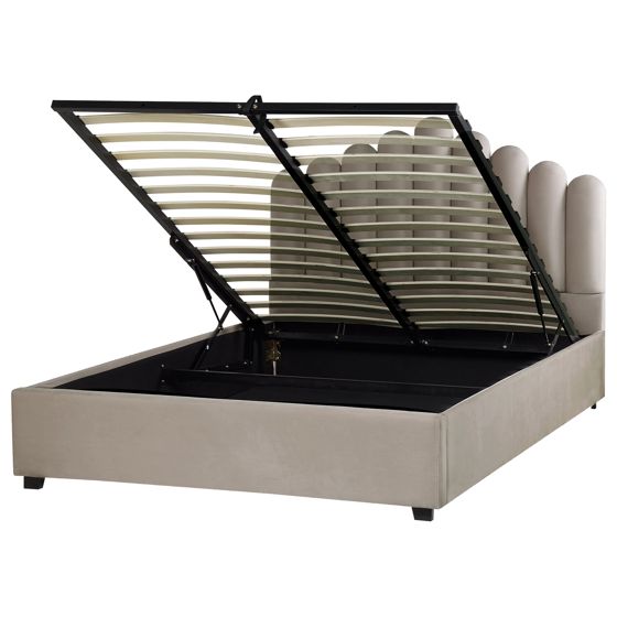 Sänky säilytystilalla sametti VINCENNES 160 x 200 cm Ruskeanharmaa