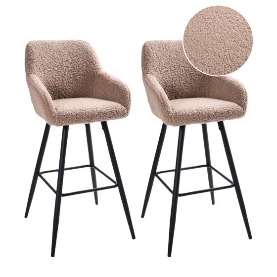 Baarituolisetti 2 kpl CASMALIA buklee Ruskeanharmaa