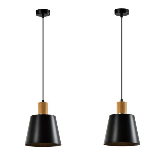NETTLIFE Vintage - ruokailuhuoneen, riippuvalaisin, 2 x musta, riippuvalaisin, teollinen, riippuvalaisin, E27, metalli, retro