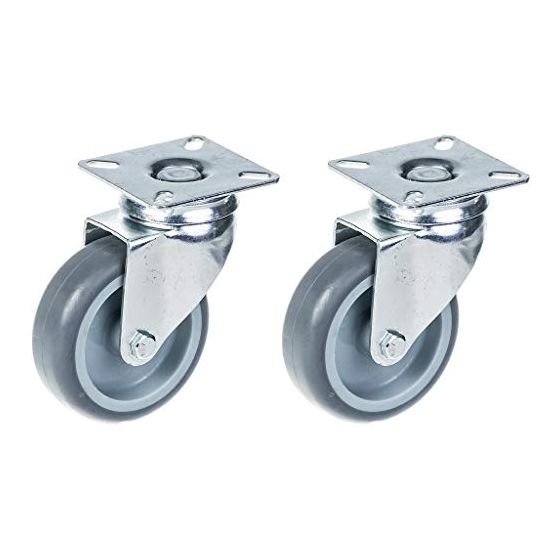 75mm 3" pyörä harmaalla kumirenkaalla, kääntyvä, 120kg kantavuus, 2 kpl:n sarja.