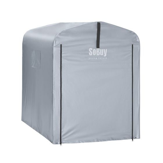 SoBuy Korvaava ulkotallipressu sda11-sil, ekologinen hopea, 120x176x163 cm