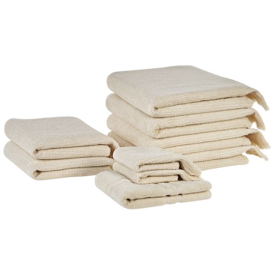 Pyyhesetti 9 kpl ATIU Puuvillafrotee Beige