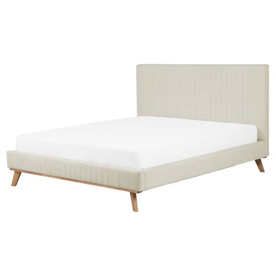 Sänky Chenille TALENCE 160 x 200 cm Vaaleanbeige