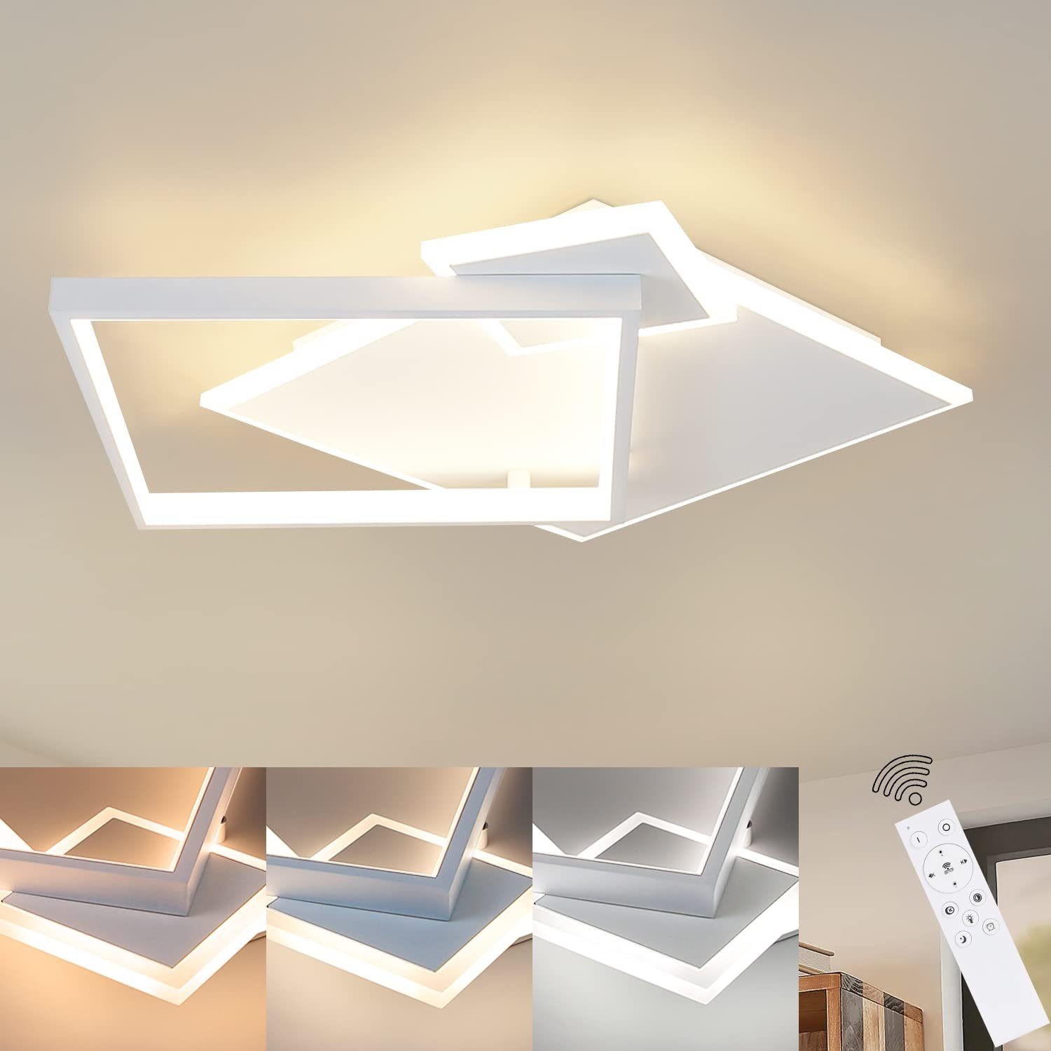 NETTLIFE LED - kattovalaisin, olohuoneeseen, himmennettävä, lamppu, 50W, moderni, muotoilu Kaukosäädin, metalli, ruokailuhuone Keittiö, makuuhuone