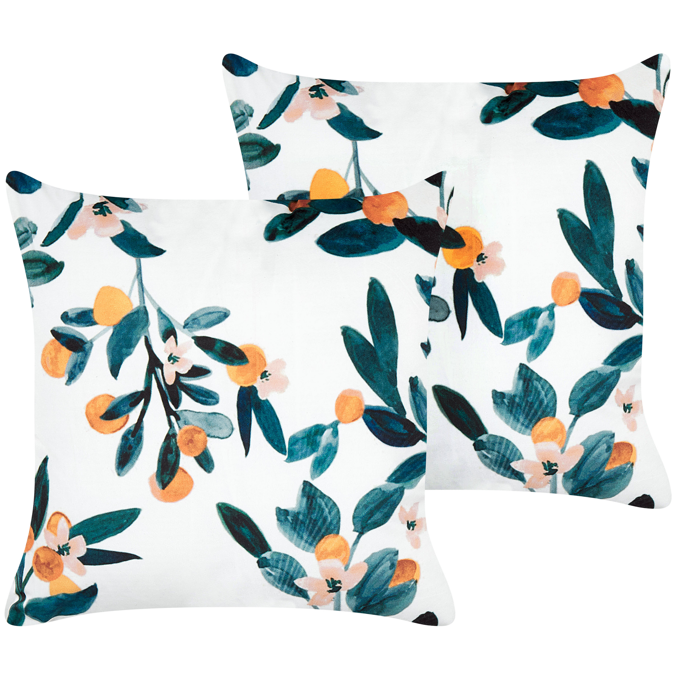 Koristetyynysetti 2 kpl KNAUTIA 45 x 45 cm Sametti Monivärinen Kasvikuvio