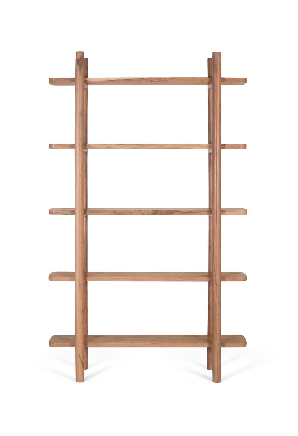 Käsintehty akaasiapuusta valmistettu kirjahylly, 110 cm
