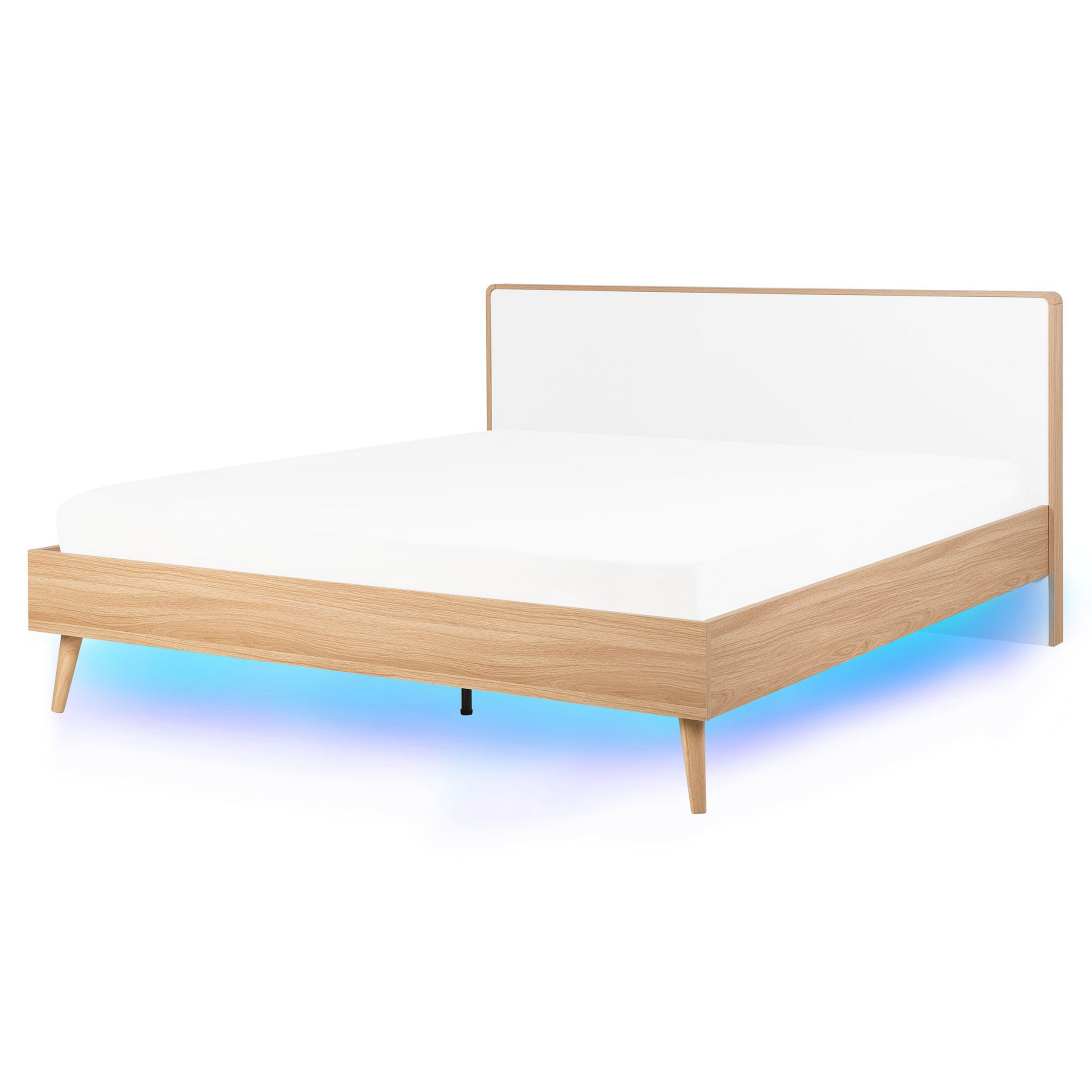 Sänky LED-valolla SERRIS 160 x 200 cm Vaaleanruskea