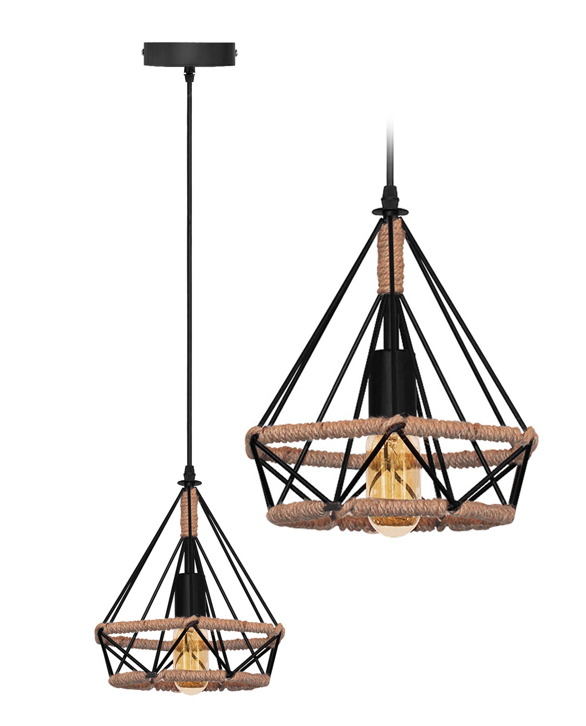 TOOLIGHT riippuva kattovalaisin APP678-1CP LOFT BOHO musta, 25x25x25cm