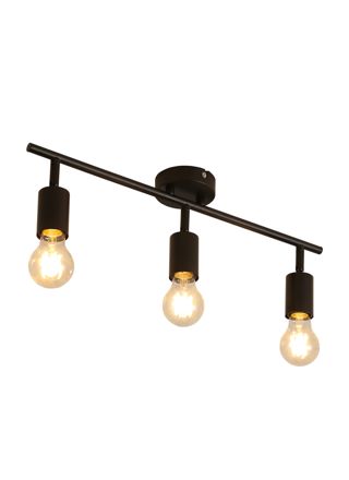NETTLIFE 3 mustaa kattokohdevalaisinta - 350° kääntyvä vintage - tyylinen E27- teollisuusvalaisin keittiöön, olohuoneeseen ilman polttimoa