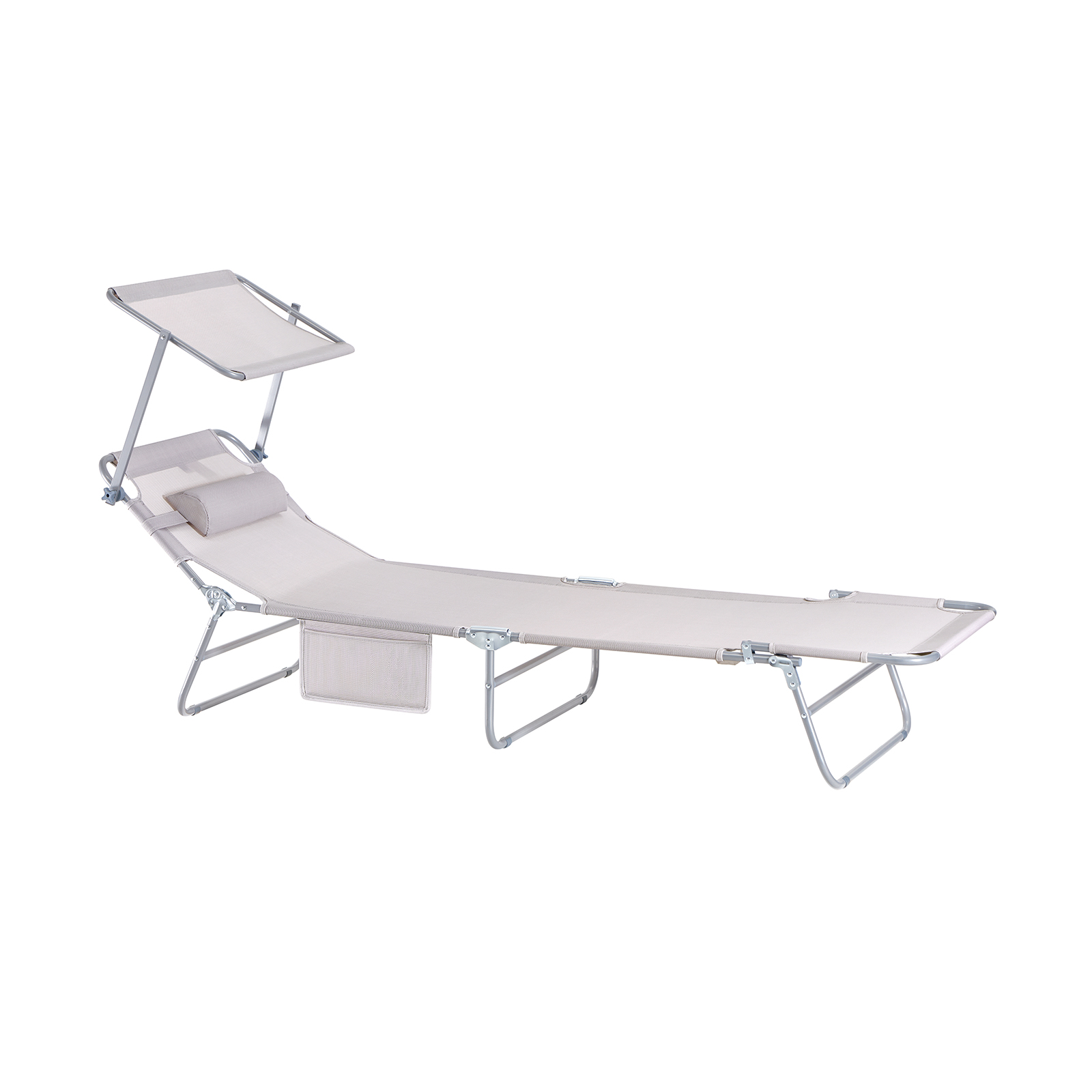 Sobuy taitettava aurinkotuoli katoksella enimmäiskuormitus 150kg ogs48-mix2