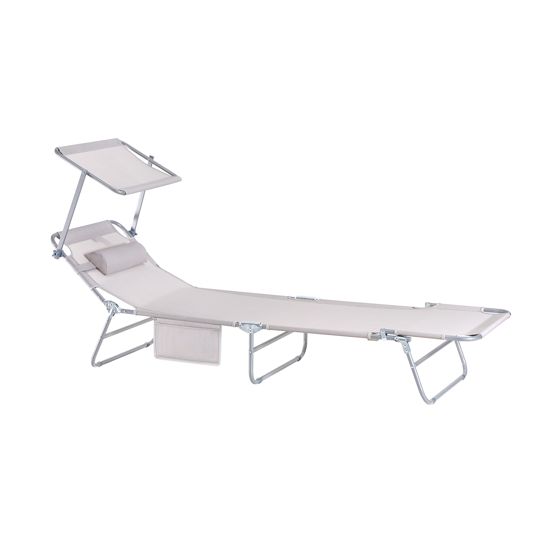 Sobuy taitettava aurinkotuoli katoksella enimmäiskuormitus 150kg ogs48-mix2