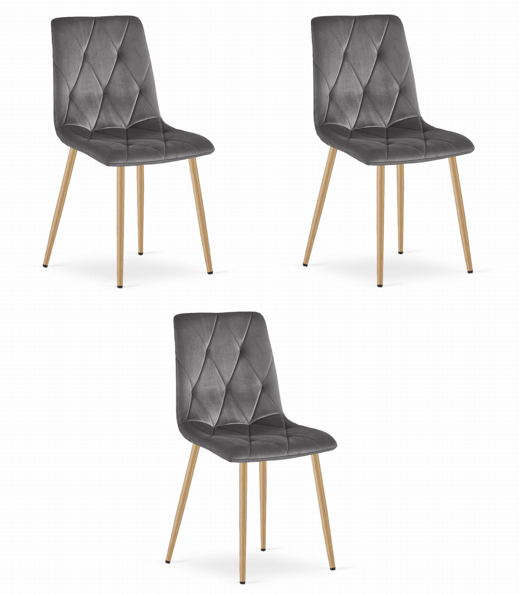 LIBRA-tuoli, tummanharmaa sametti, puunväriset jalat (3 kpl)