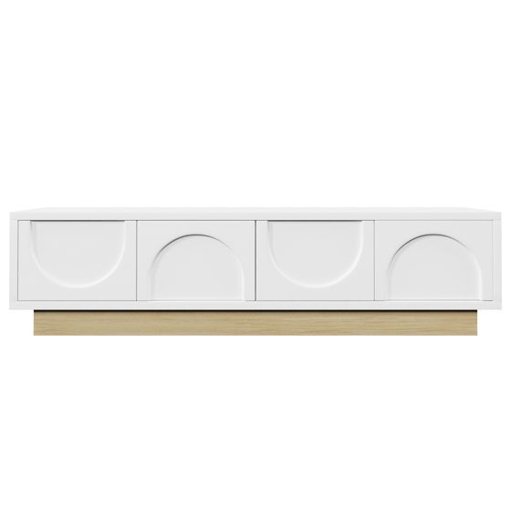 TV-taso 175x40x41,5 cm valkoinen MDF skandinaavinen säilytyksellä ja johtoaukoilla