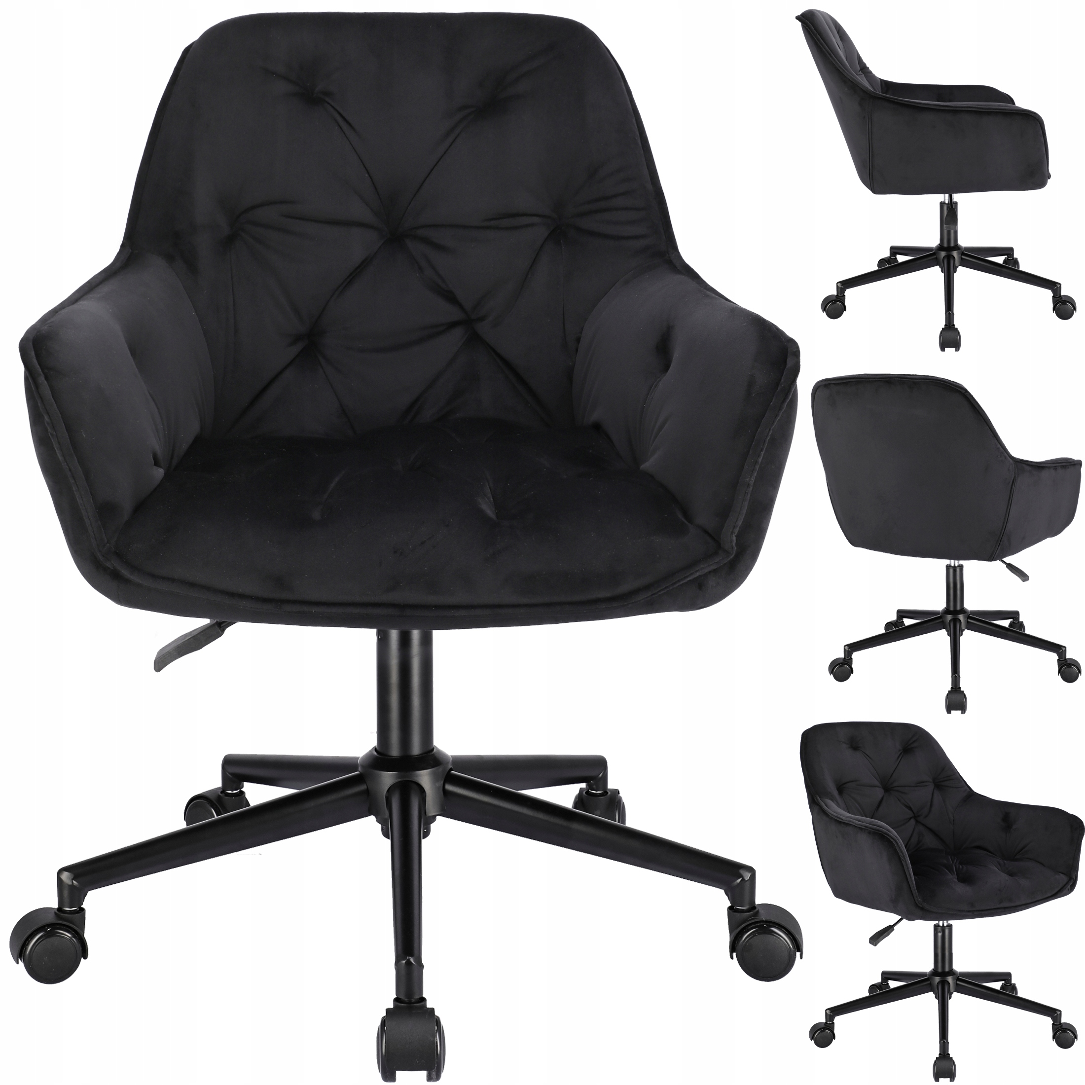 LARGO musta nojatuoli mustalla jalalla