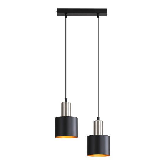 NETTLIFE Ruokapöydän riippuvalaisin, E27, vintage, 2 lamppua, musta-kulta