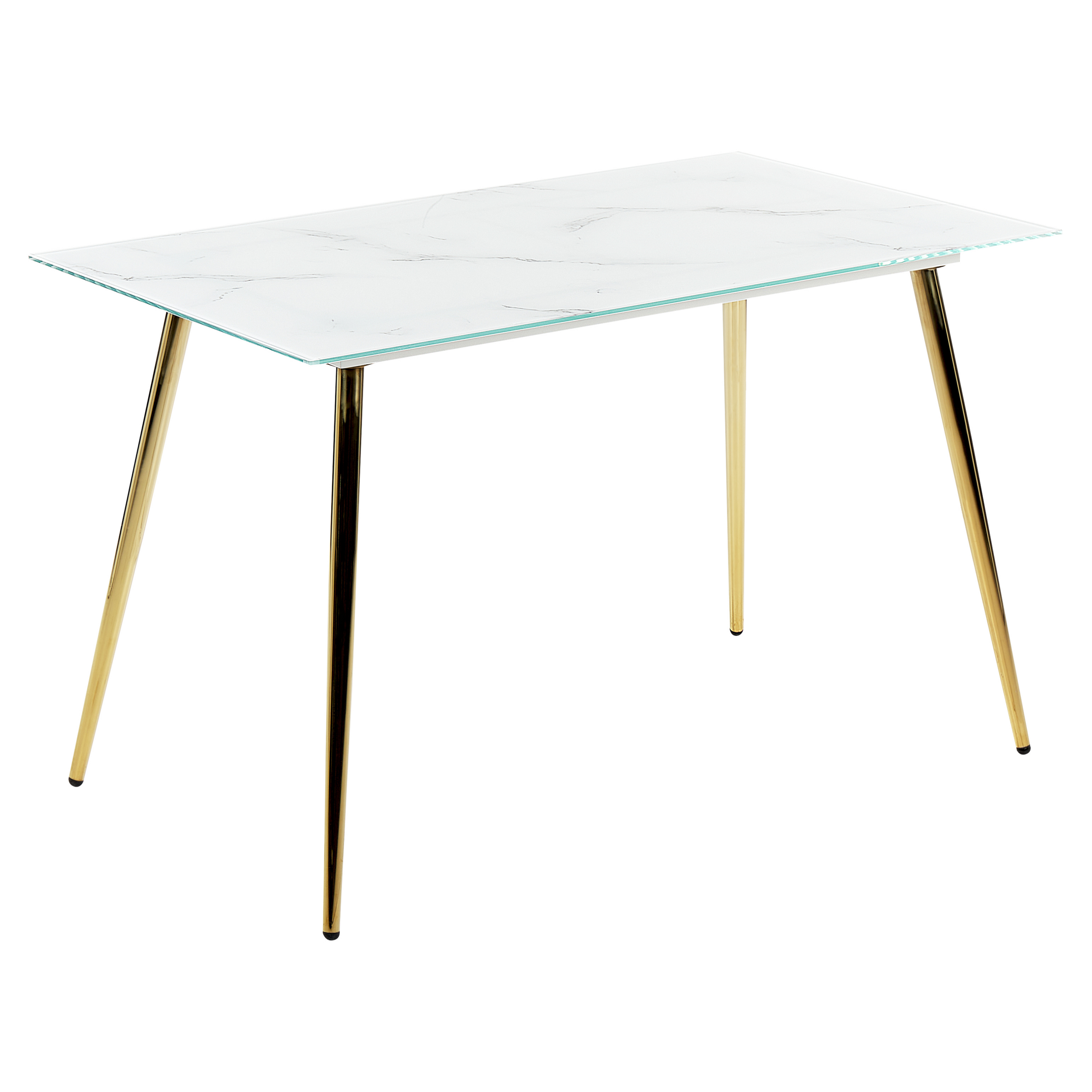 Ruokapöytä MULGA Marmorikuvio/kulta 120 cm 70 cm Karkaistu lasi