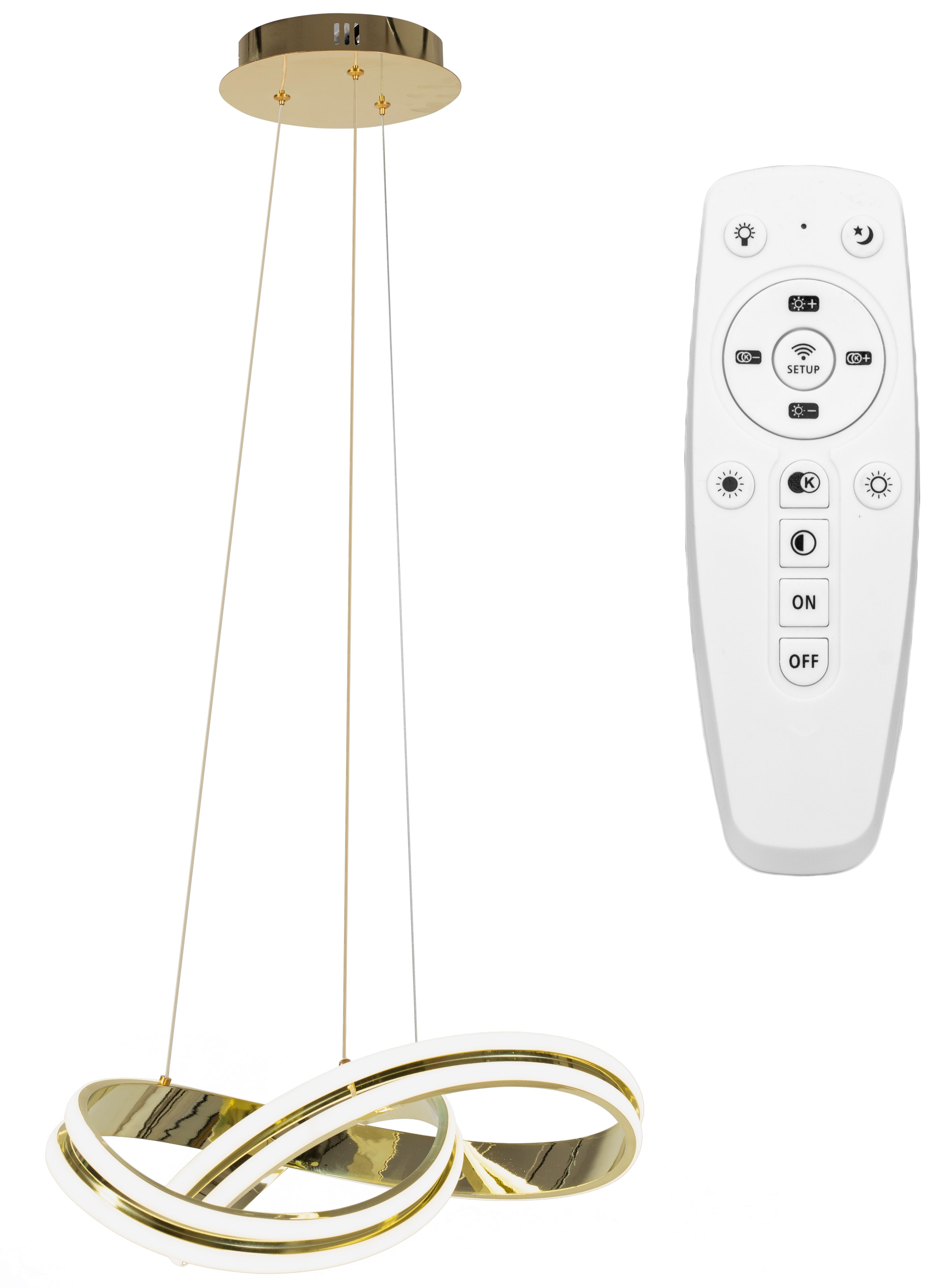 TOOLIGHT riippuvalaisin LED APP818-CP RING kulta, 19X47X70CM