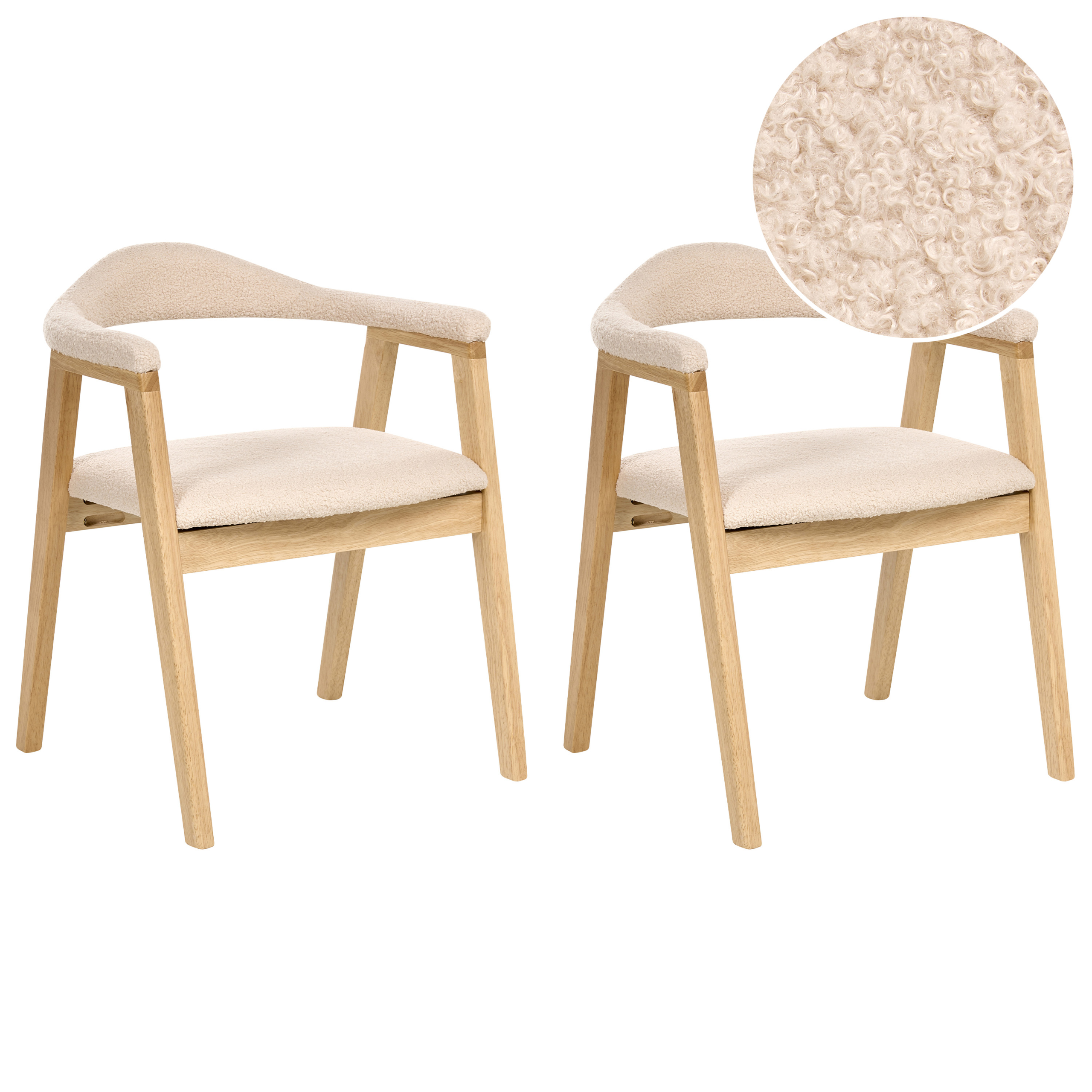 Ruokatuolisetti 2 kpl ONECO Puu Vaaleanruskea/vaaleanbeige