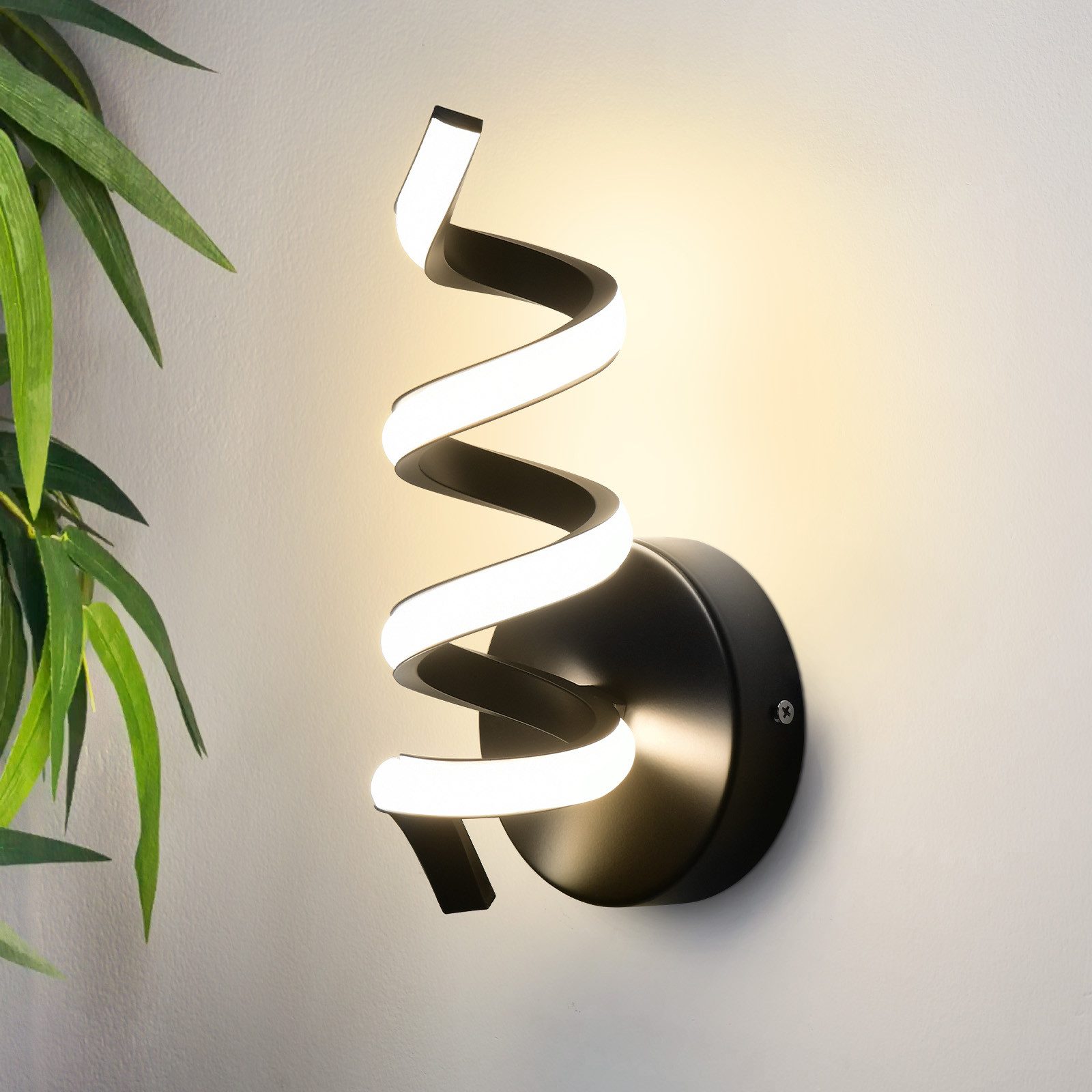 NETTLIFE moderni musta 7 W LED - seinävalaisin portaisiin, lämmin valkoinen, 3000 K