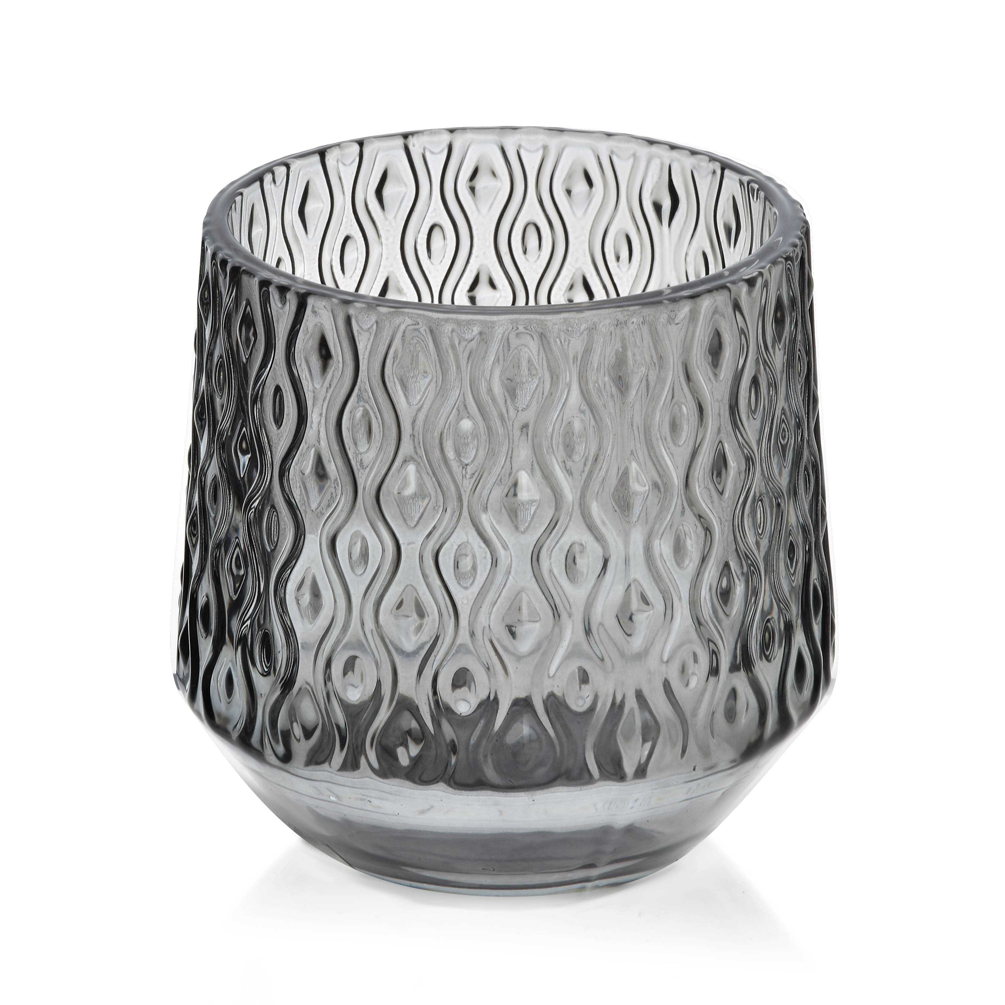 Kynttilänjalka lasi Mondex Rita 7x8cm harmaa 1kpl
