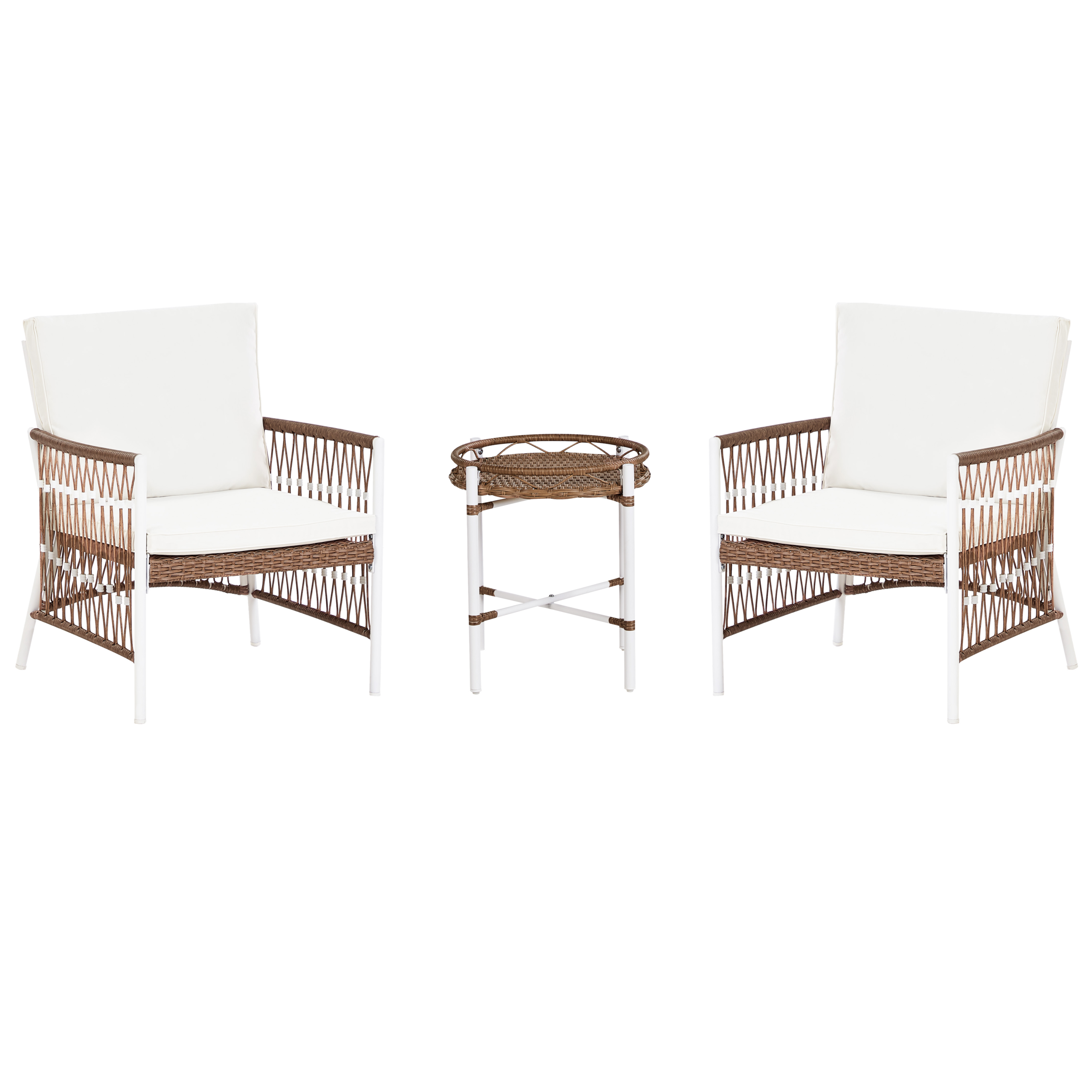 Bistrosetti tyynyillä LEVICO metalli Valkoinen