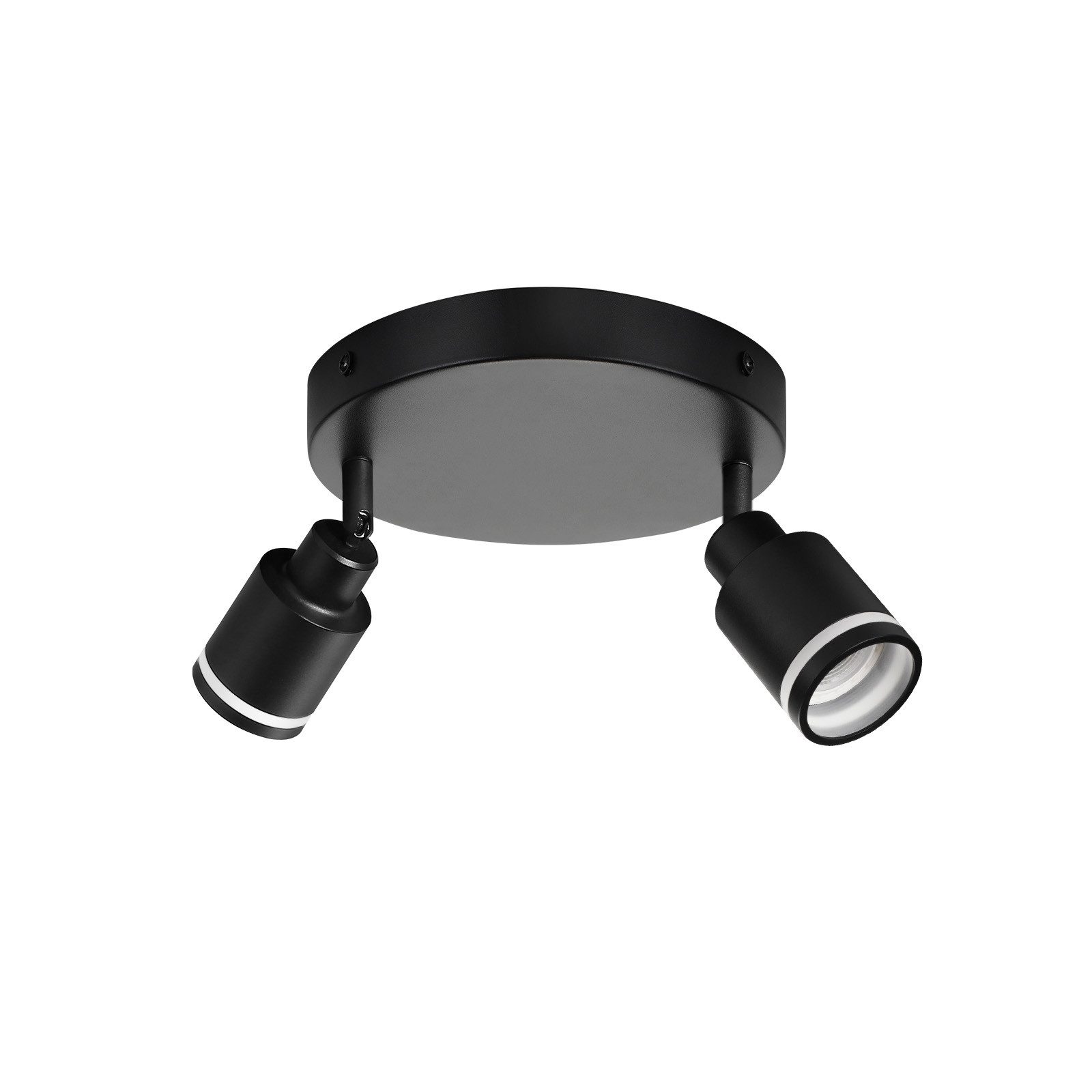 NETTLIFE musta kattokohdevalaisin moderni kattovalaisin 2 säädettävää liekkiä GU10 metallikohdevalaisin