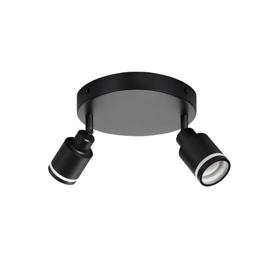 NETTLIFE musta kattokohdevalaisin moderni kattovalaisin 2 säädettävää liekkiä GU10 metallikohdevalaisin