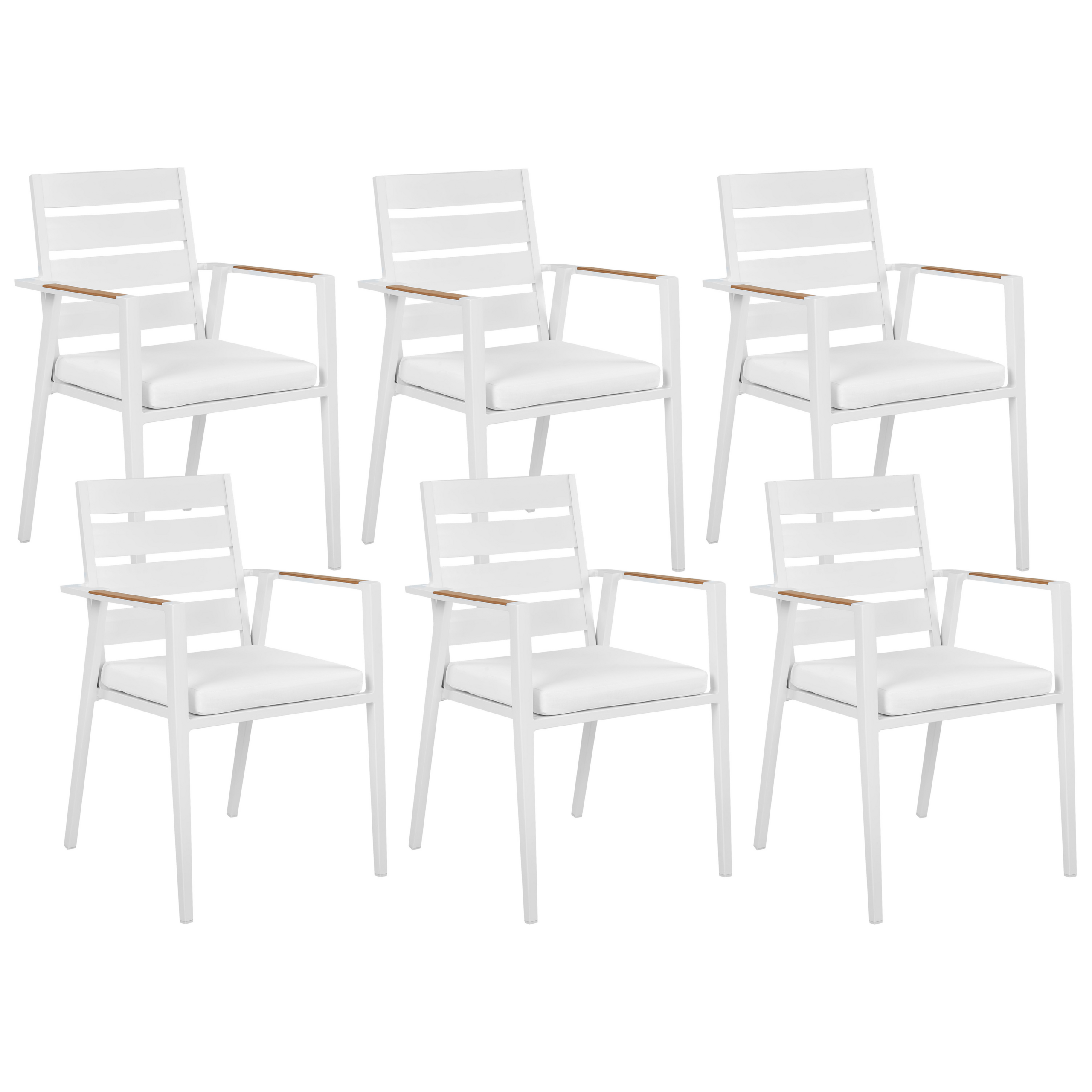 Puutarhatuolisetti 6 kpl TAVIANO metalli Valkoinen