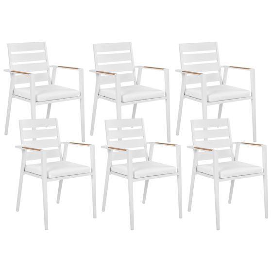Puutarhatuolisetti 6 kpl TAVIANO metalli Valkoinen