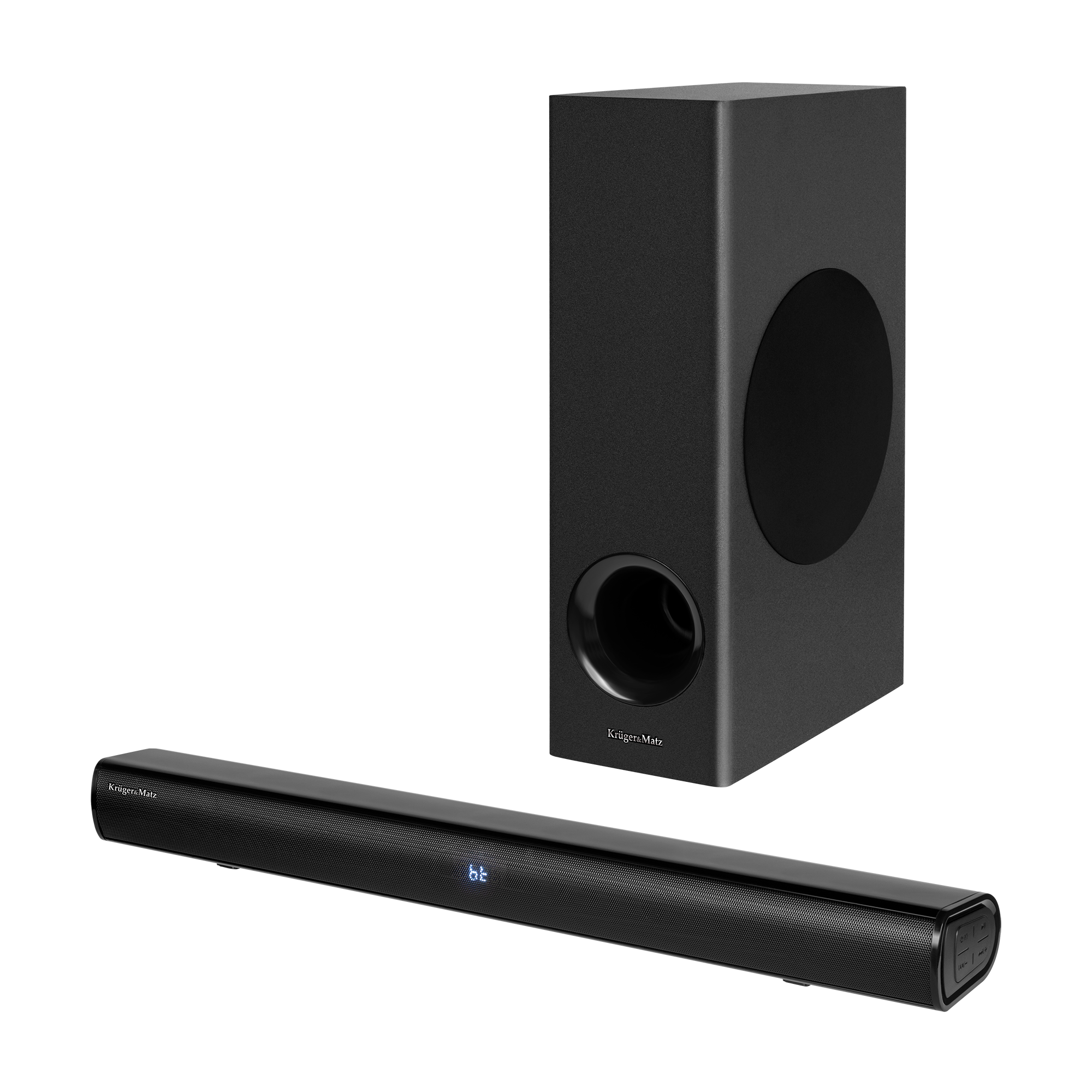 Kruger&Matz Planet 2.1 -subwoofer-soundbar, Bluetooth 5.3, USB, AUX-sisääntulo, HDMI