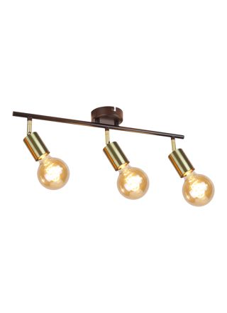 NETTLIFE 3 vintage - kattospottivalaisinta E27- teollisuusvalaisin musta ja kultainen retrotyylinen kääntyvä moderni keittiöön, käytävään, ruokailutilaan