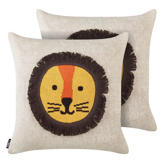 Koristetyynysetti 2 kpl SARANGAR puuvilla 45 x 45 cm Beige