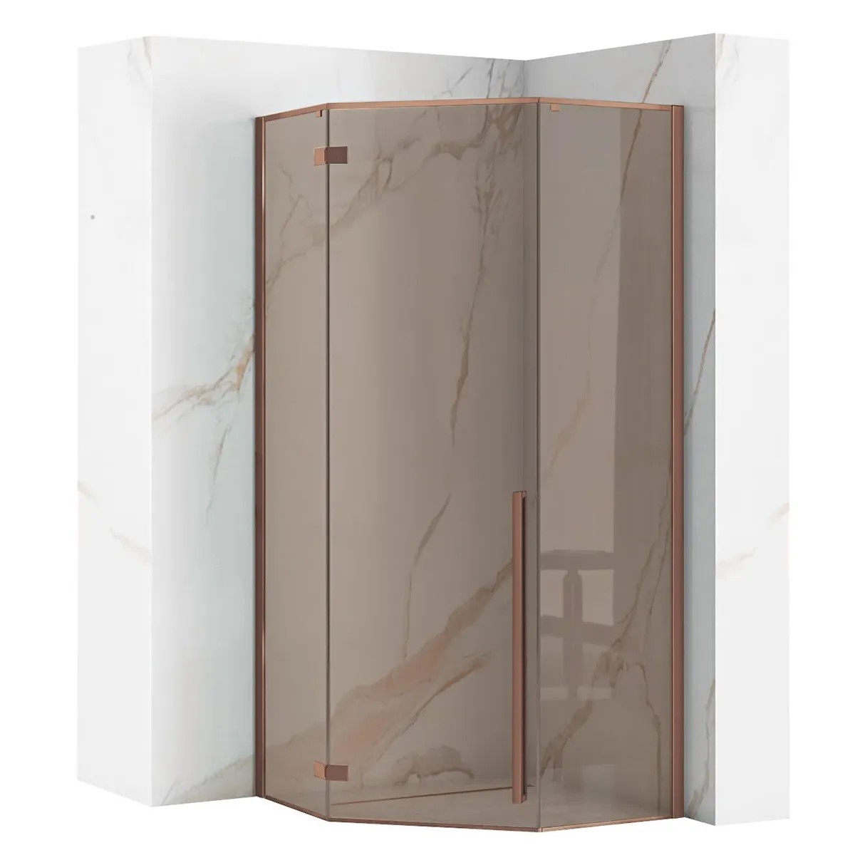 REA Suihkukaappi DIAMOND 90X90 Harjattu kupari, 90X90X195CM