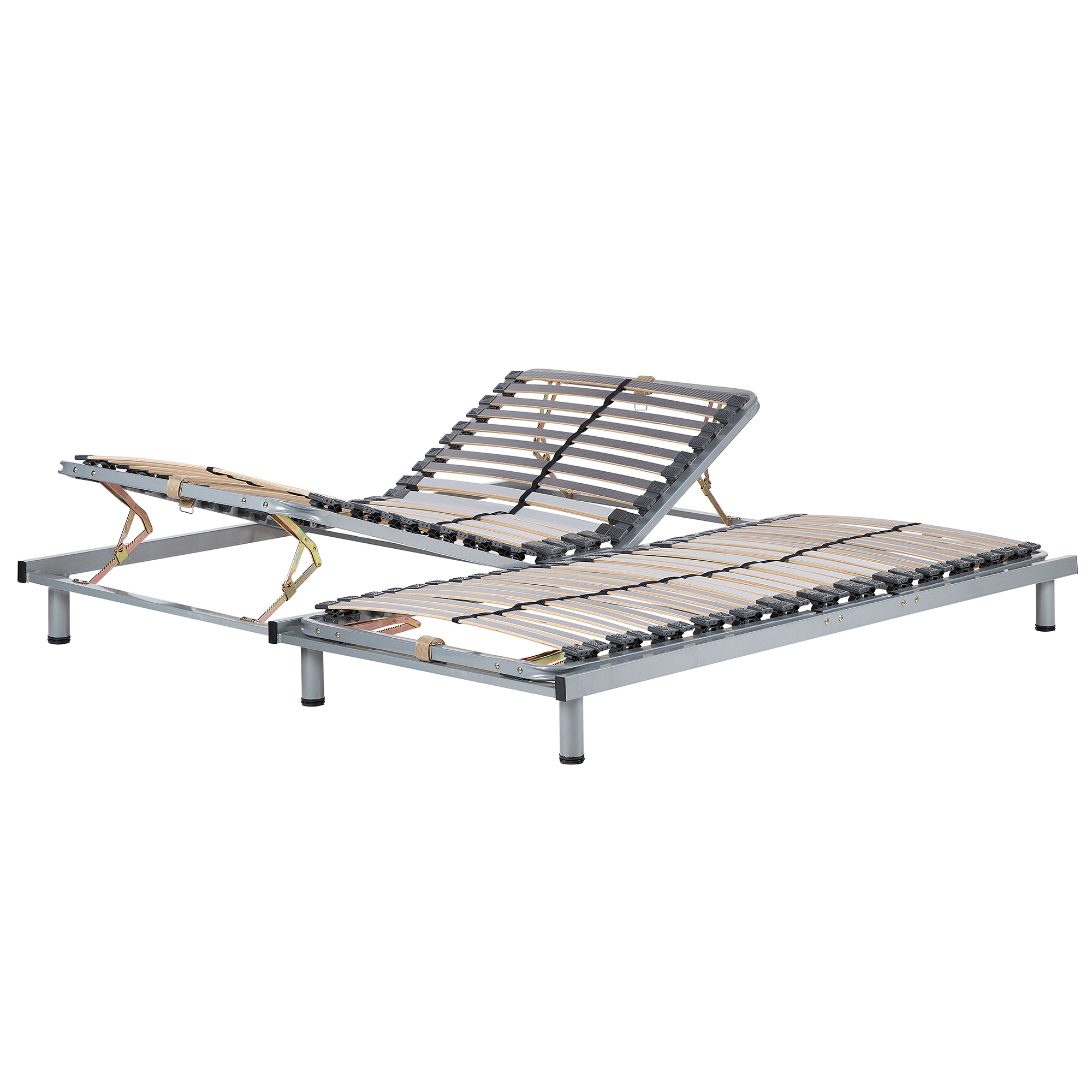 Manuaalisesti säädettävä jalallinen sälepohjasetti 2 kpl COMFORT 180 x 200 cm Hopea