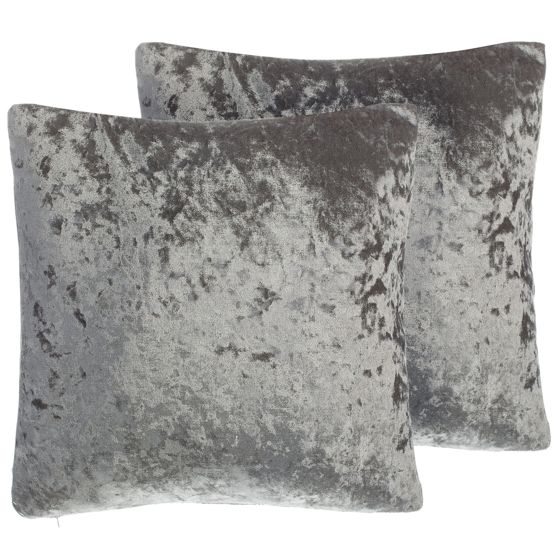 Koristetyynysetti 2 kpl HOSTA sametti 45 x 45 cm Harmaa Hillitty