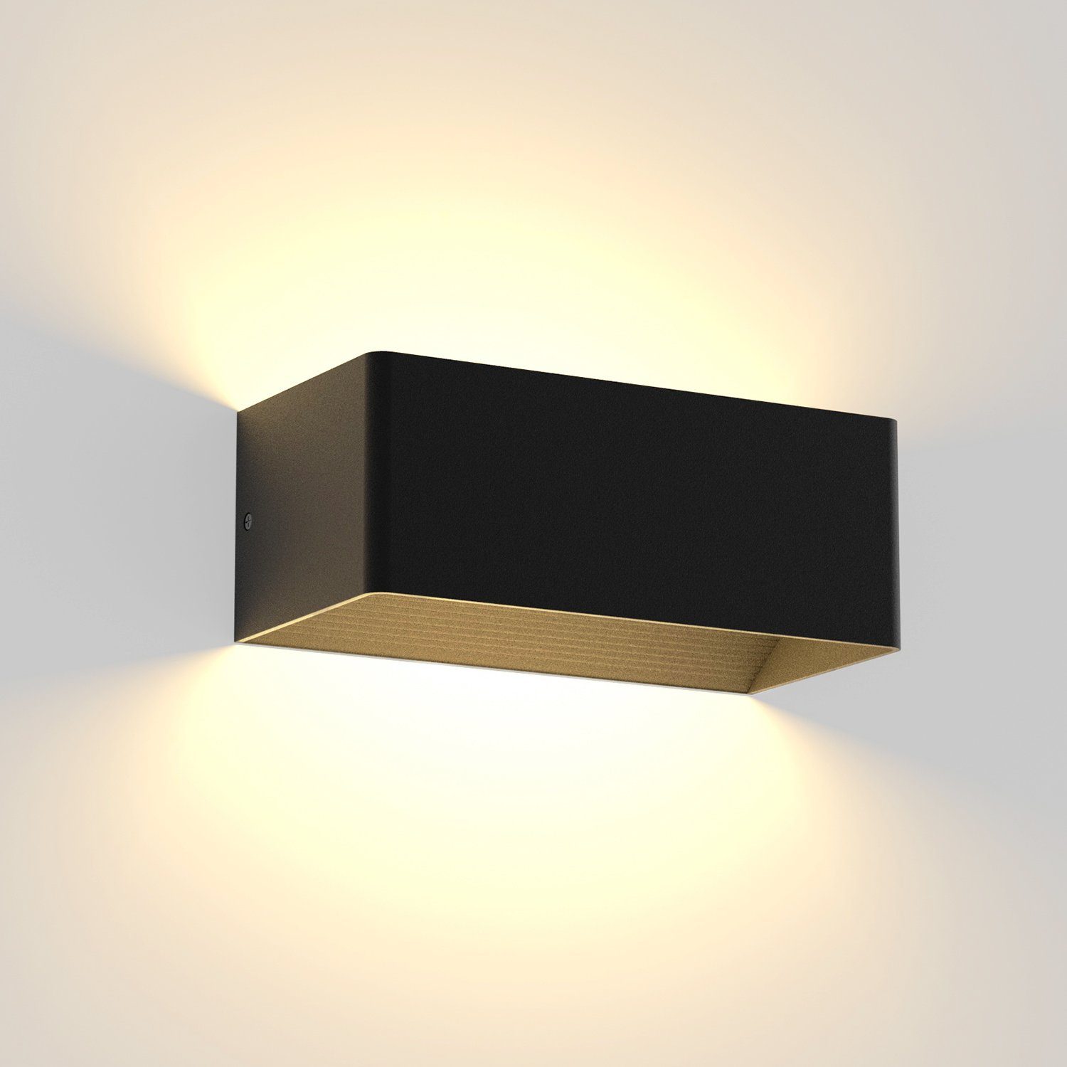 NETTLIFE LED-seinävalaisin sisätiloihin, musta, 5 W, ylös-/alasvalo, portaiden valaisin, säädettävä valokartio, 3000 K lämmin valkoinen