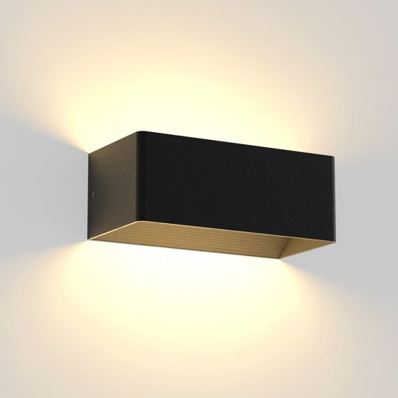 NETTLIFE LED-seinävalaisin sisätiloihin, musta, 5 W, ylös-/alasvalo, portaiden valaisin, säädettävä valokartio, 3000 K lämmin valkoinen